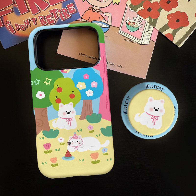 森林西高地适用苹果17promax手机壳iphone16pro菲林磁吸支架个性华为P80小米15小众vivo防摔保护壳oppo小清新