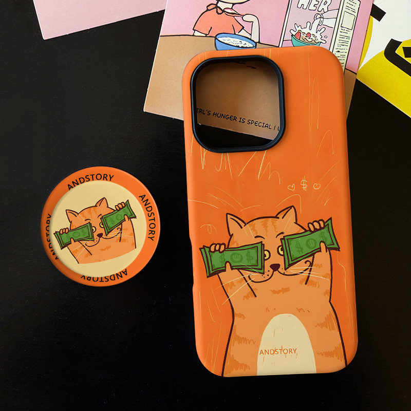 财迷小猫适用苹果17promax手机壳iphone16pro菲林磁吸支架个性华为P80小米15小众vivo防摔保护壳oppo幸运暴富,3C数码配件,手机保护套/壳,淘宝优惠券,粉丝福利购,淘宝优惠卷