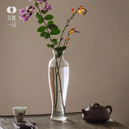 中式禅意玻璃花器日式客厅桌面