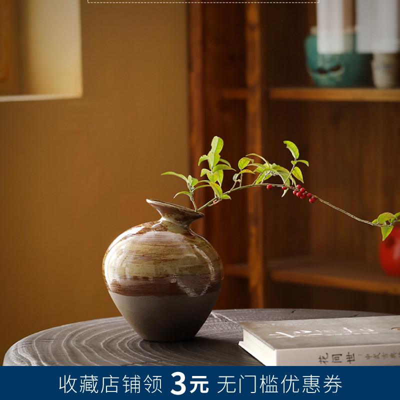 摆件手工花瓶花器粗陶日式