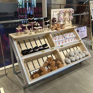 商店定制工业风海洋板储物展示柜商铺铝型材陈列柜商品收纳置物架