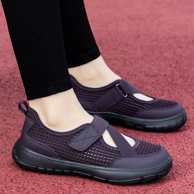 老人鞋女夏季透气妈妈布鞋防滑中老年方口凉鞋镂空奶奶运动健步鞋,女鞋,休闲凉鞋,淘宝优惠券,粉丝福利购,淘宝优惠卷