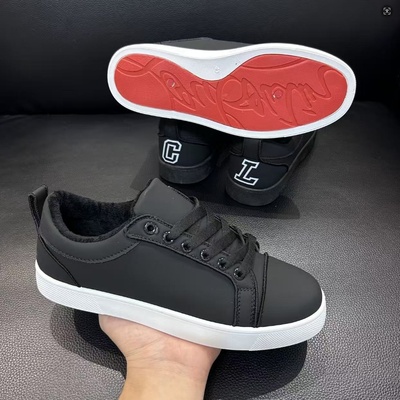 加绒保暖红底男鞋冬季保暖板鞋男