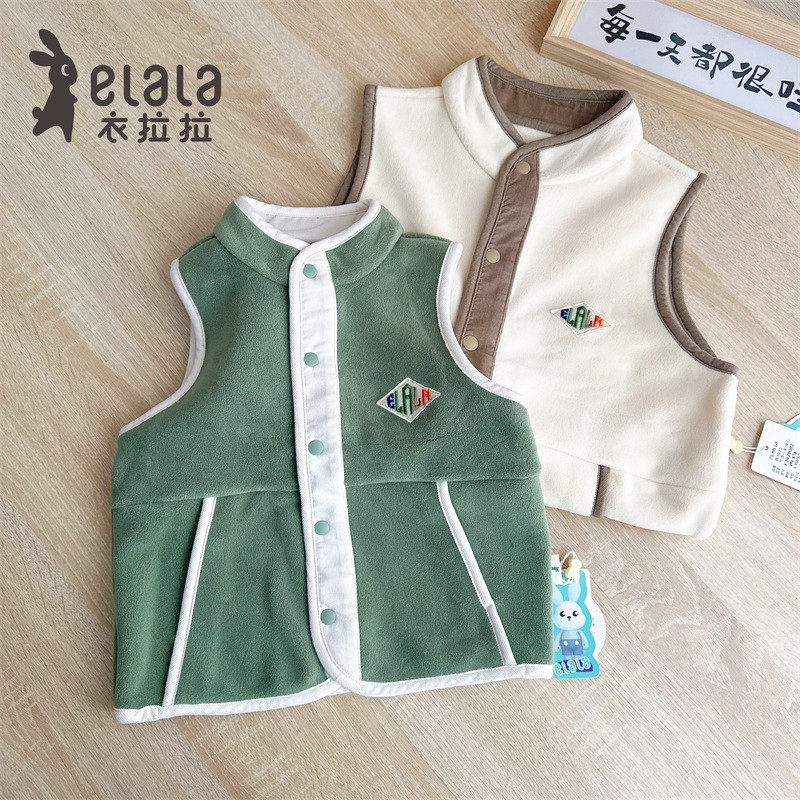 男童秋冬保暖马甲坎肩摇粒绒