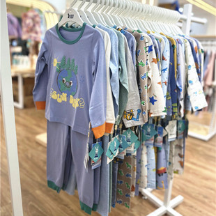 瑁恩瑁爱衣拉拉秋款男童薄秋衣秋裤内衣套装男宝家居莫代尔氧肤棉