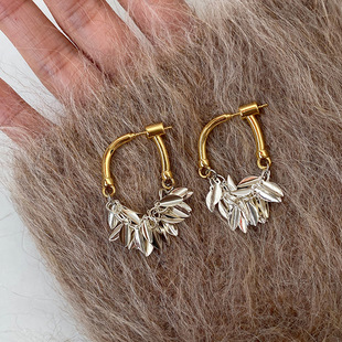 小众设计感亮片麦穗流苏耳扣女复古高级时尚 精致百搭耳钉耳环耳饰