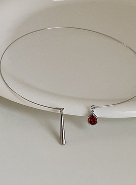 韩国小众水滴细圈项圈女简约高级感个性时尚气质百搭颈链锁骨链