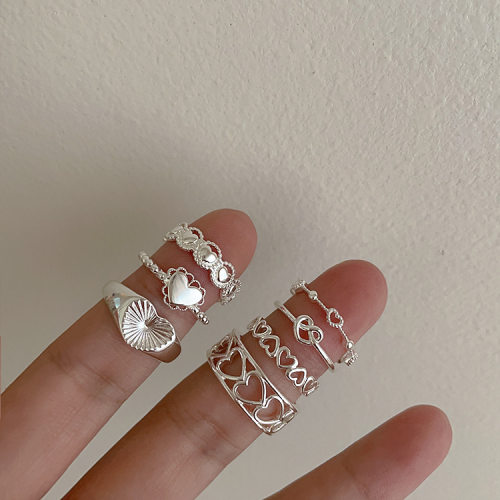 金属爱心戒指女法式复古