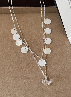 潮流ins贝壳圆片项链女简约高级感气质时尚简约百搭颈链锁骨链