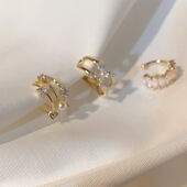 法式 耳骨夹耳环女无耳洞耳钉高级感小众冷淡挂耳耳饰耳坠复古港味