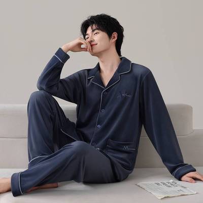 专柜品牌海岛绒睡衣男士秋冬季2025新款薄绒保暖珊瑚绒春秋男款大
