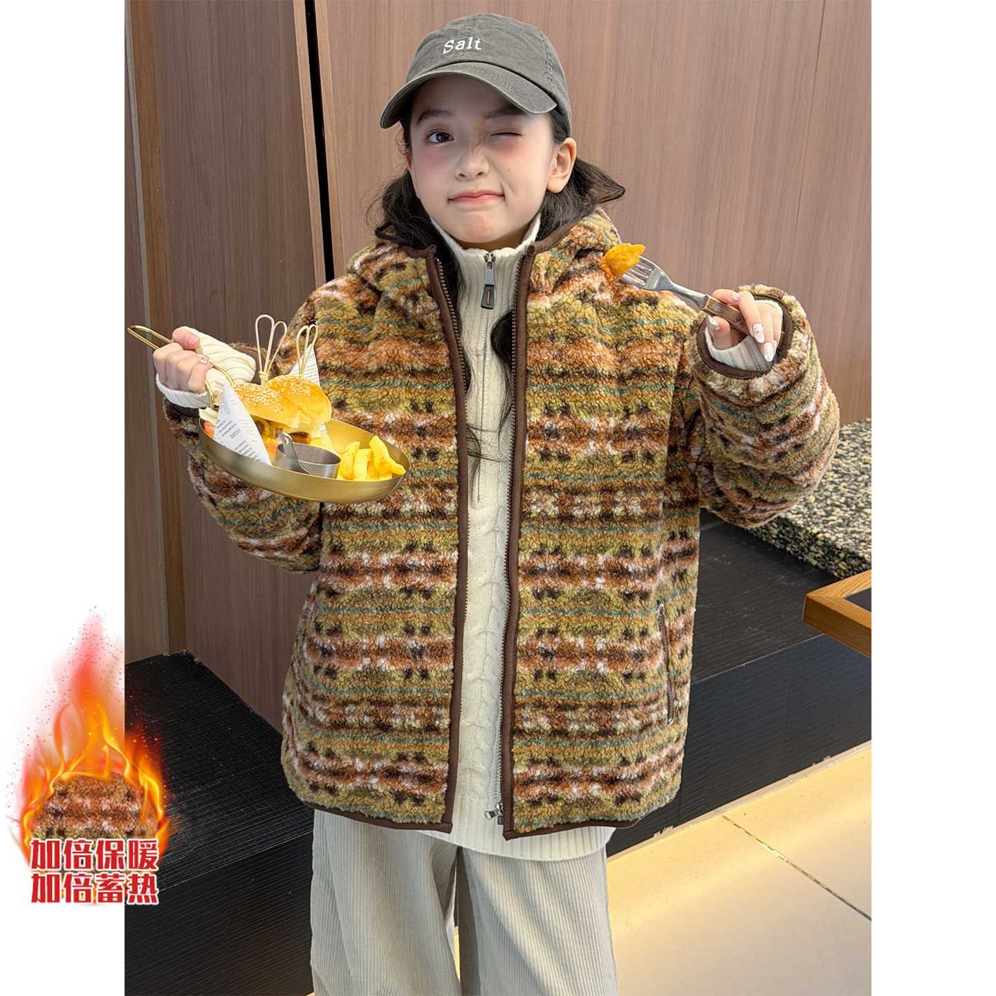 品牌官方女童冬装外套2026新款儿童冬季加厚毛毛衣大童女装女孩保