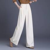 阔腿裤 专柜品牌2026春季 裤 白色拖地西装 女垂感宽松显瘦百搭休 新款