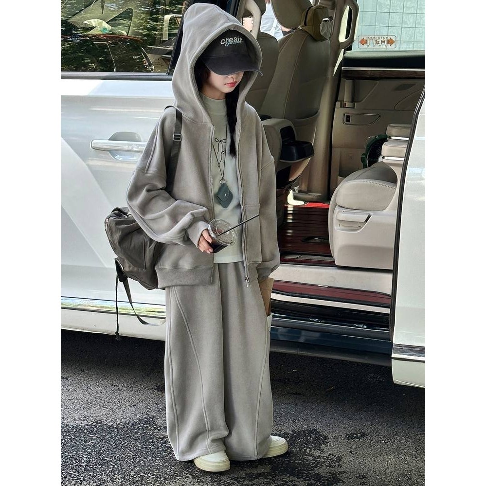 专柜品牌女童冬季套装2025新款加绒加厚中大童儿童时尚运动休闲两