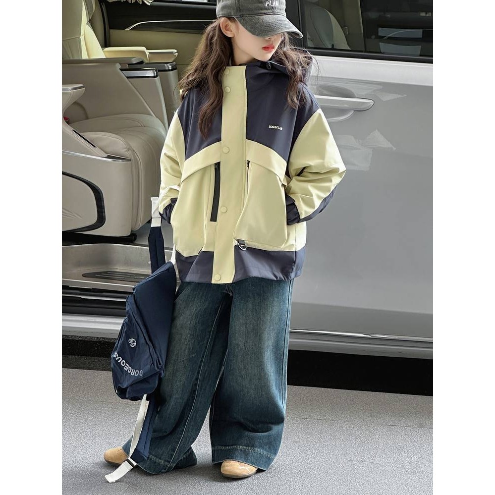 专柜品牌女童三合一冲锋衣儿童加绒外套秋冬2025新款女孩冬装户外