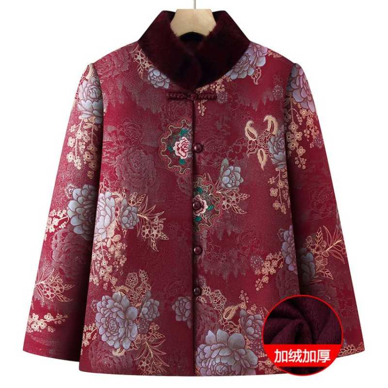 品牌官方老年人棉衣奶奶冬装新款外套女加厚棉服妈妈棉袄冬季老人