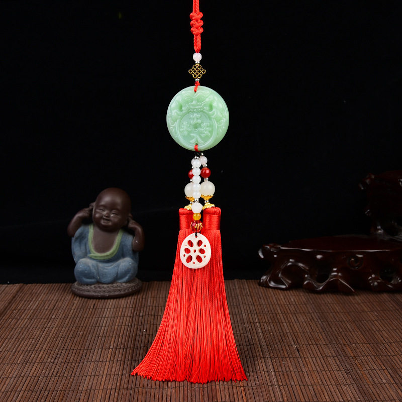 创意新款藕片汽车饰品挂件 车载内饰后视镜吊坠车内保平安车挂件