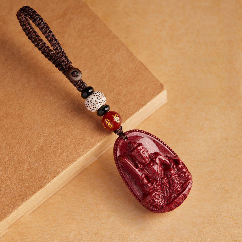 朱砂本命佛生肖守护神文殊菩萨属兔男女款手机链钥匙扣平安扣