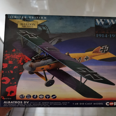 CORGI狗仔 1/48 AA37810 信天翁D.V 战斗机西线1918 成品合金模