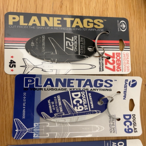 planetags 波音727特没谱VP-BDJ黑色飞机蒙皮钥匙扣行李牌 0350 8