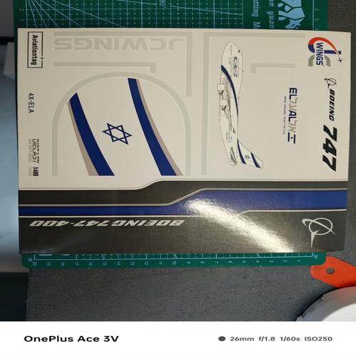 jc wings 1/400 以色列航空波音747-400 4x-ela目测无暇不带蒙皮