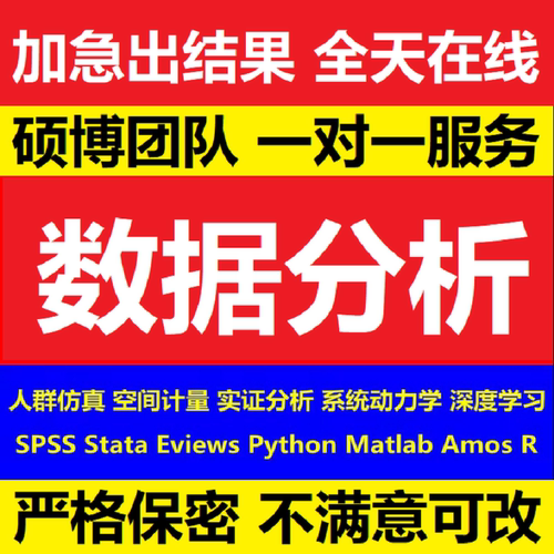 spss数据分析帮做代分析stata处理eviews实证医学问卷统计R代做