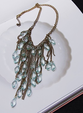 承李李原创设计蓝托帕石吊坠女