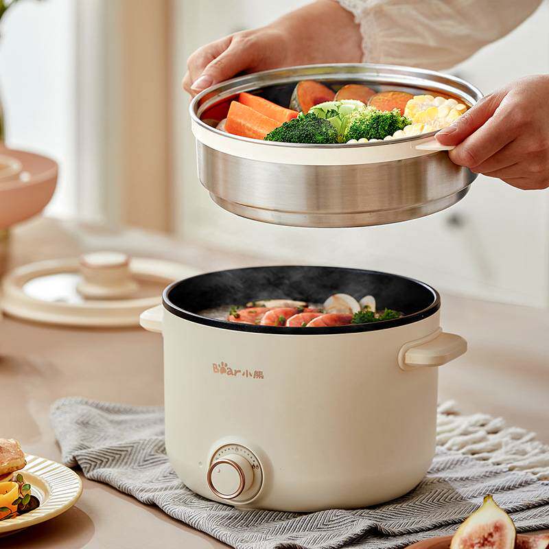 官方正品牌小熊电煮锅DRG-E25H1 家用宿舍学生煮面锅多功能一体锅