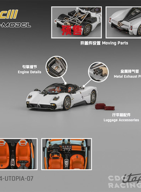 CM Model 帕加尼 乌托邦 Pagani Utopia 珠光白 合金 1:64