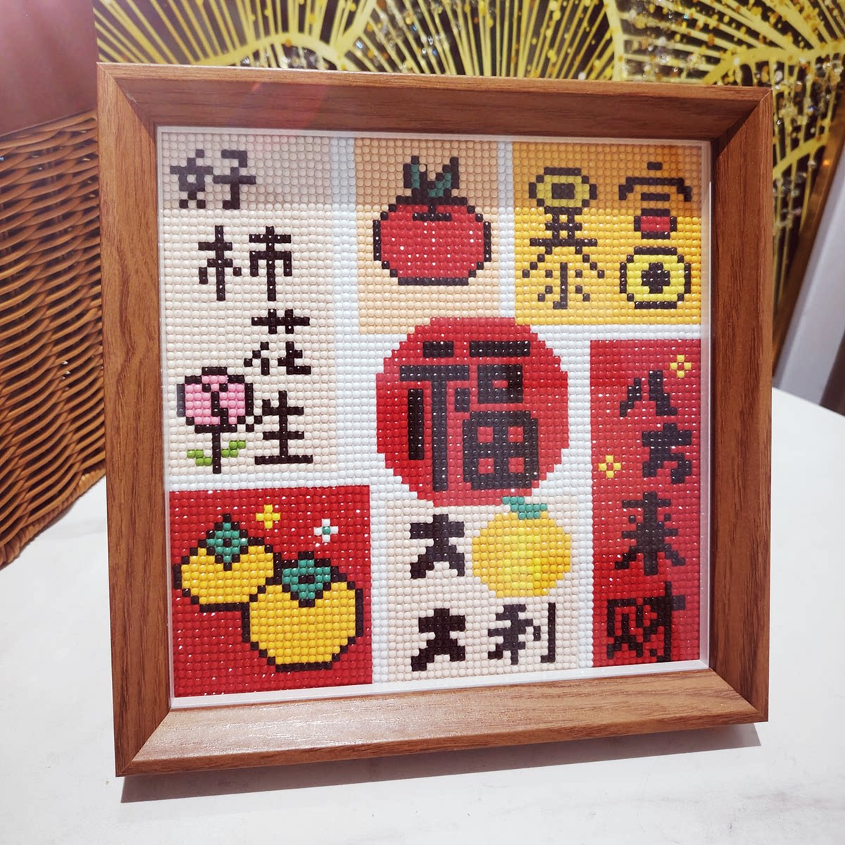 2026新款大吉大利钻石画暴富发财福字客厅餐馆5d钻石绣贴画摆台件