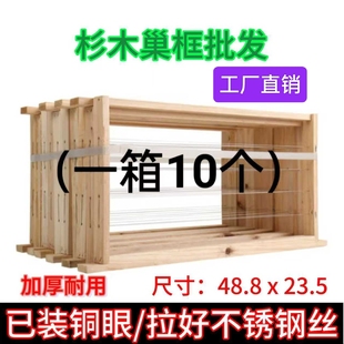 养蜂巢框批发半成品杉木巢础框架拉好钢丝中蜂意蜂箱巢脾工厂直销