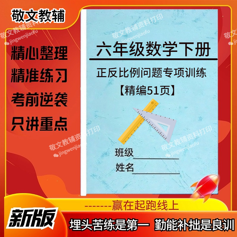 小学数学六年级下册比例问题专项训练题六年级数学正反比例问题的解决方法练习题选择题填空题应用题综合练习作业本