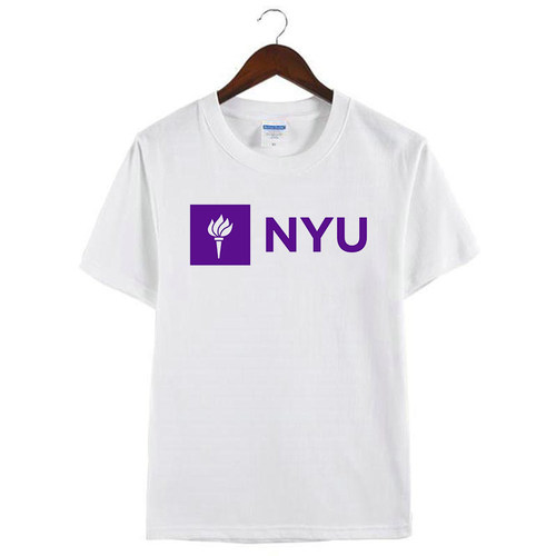 新款NYU美国纽约大学周边定制短袖纪念衫男女T恤纯棉校服衣服