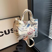 彩绘Gentle Woman印花字母迷你手机帆布包包2023新款 质感单肩包袋