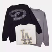 newera2025新款 MLB系列复古字母印花圆领卫衣14450550 14450551