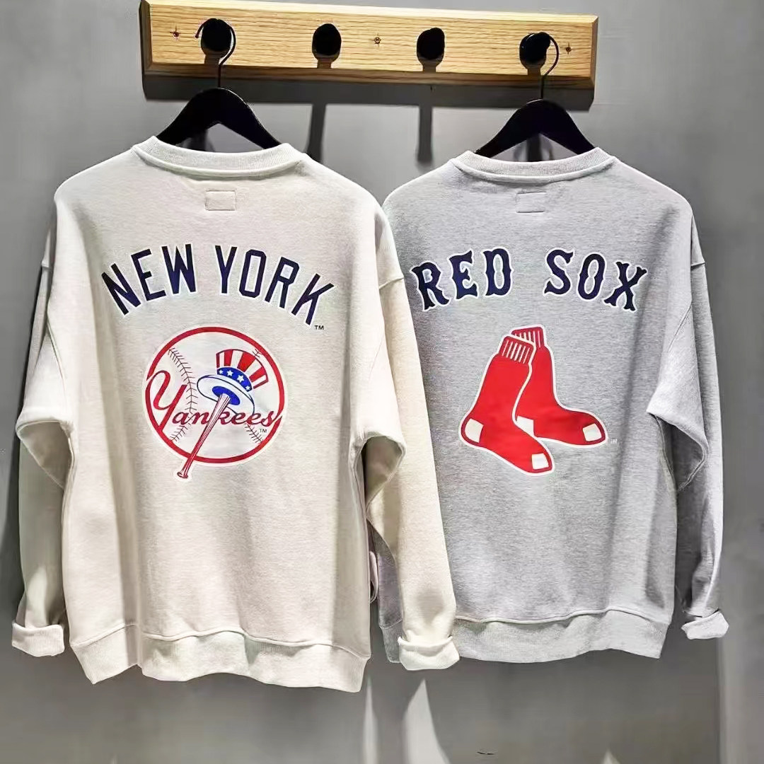 New Era纽亦华MLB系列情侣NY刺绣男女圆领休闲运动卫衣14385255