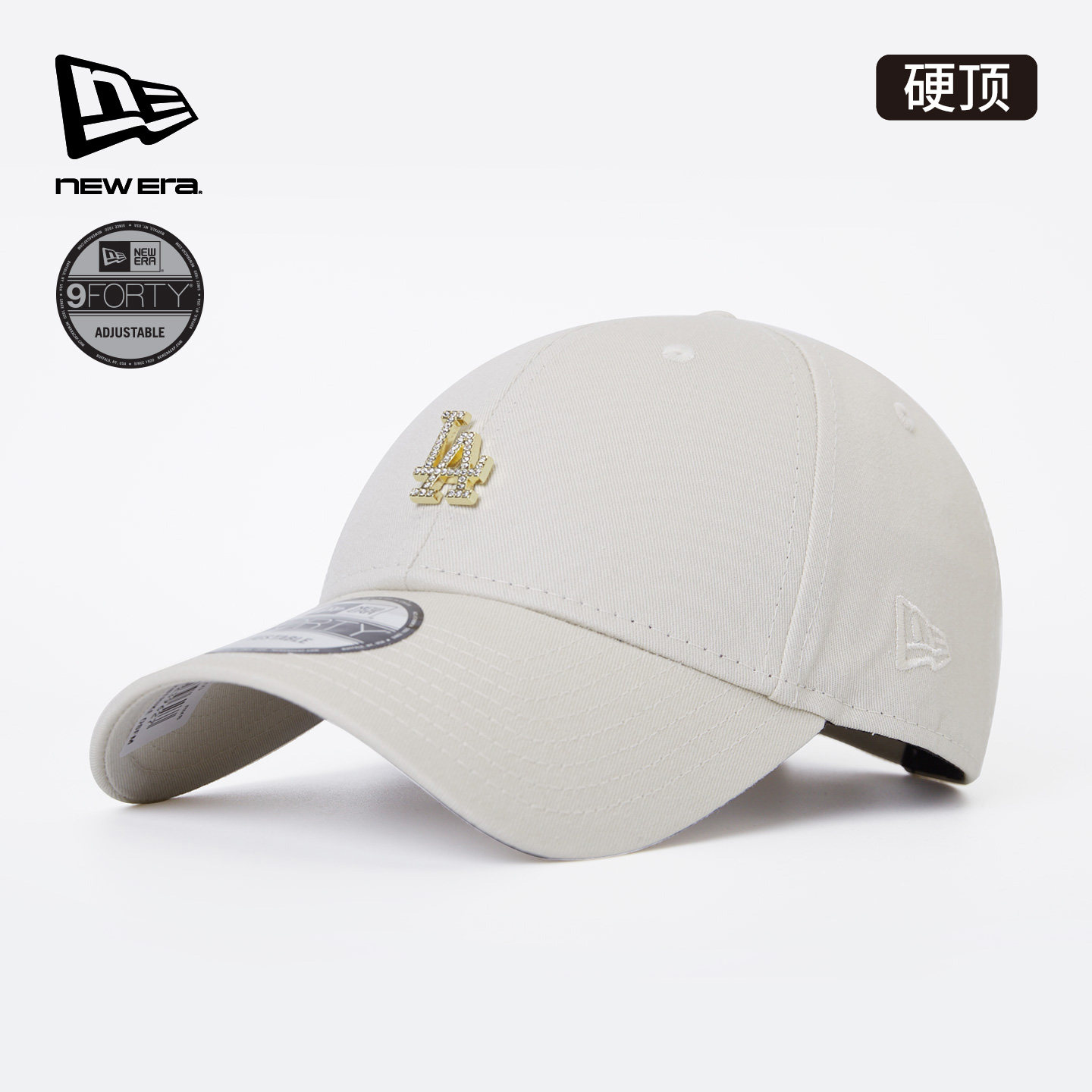 New Era纽亦华2025秋季新款MLB棒球帽硬顶简约小钻logo质感弯檐潮