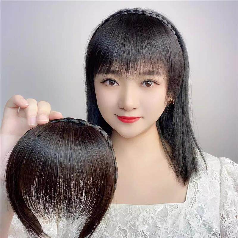 2025新款假发头箍麻花辫辫鱼骨刘海一体发箍女辫子发卡遮头顶发饰