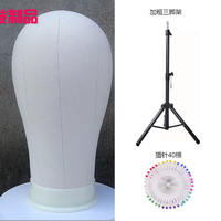 Wig stand care, wig styling, needle insertion, fabric cover, model head, canvas head, model head, wig placement thumbnail 4