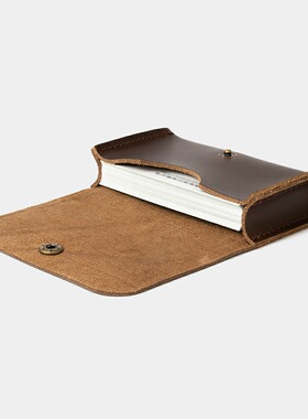 没有名字手作商务名片夹男式简约大容量牛皮卡片收纳盒女式零钱夹