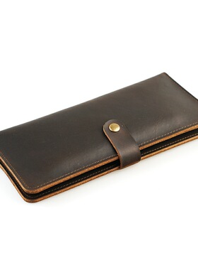 没有名字手作牛皮手工钱包男放手机的钱夹iphone7p手拿包女长款潮