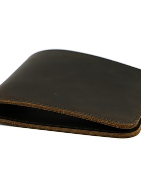 没有名字手作原创文艺疯马皮手工钱包男短款简约设计皮夹子横款潮