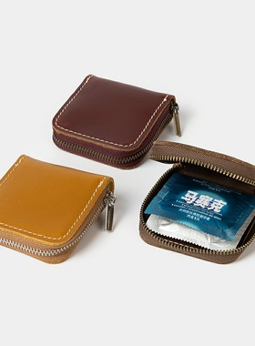 没有名字手作简约迷你零钱包疯马皮收纳小包安全套袋TT包男友礼物