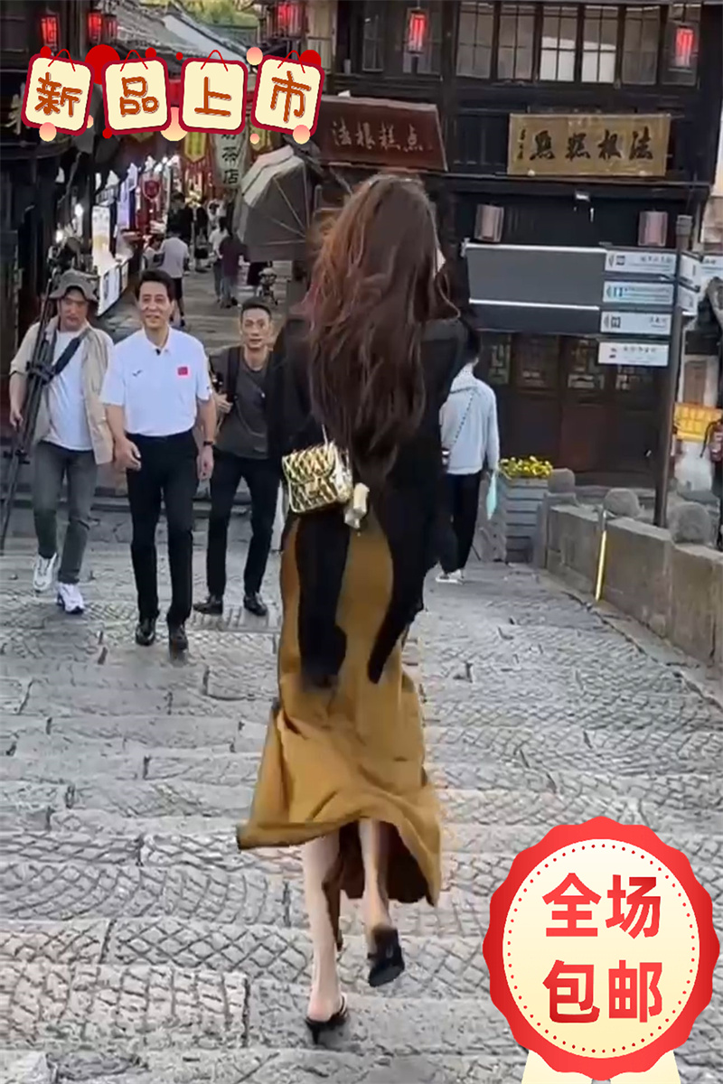 小个子醋酸半身裙两件套女