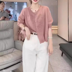 88827大爱美依缘2025新款时尚纯色长袖宽松外套显瘦洋气上衣女