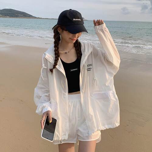 女大童防晒衣夏季防紫外线连帽潮