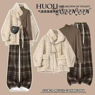 女童秋冬套装2026新款12岁13中大童学生洋气加厚外套网红时髦裤子