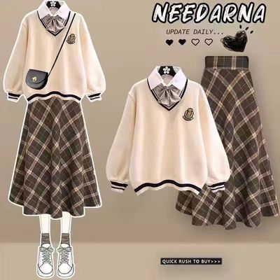 女大童秋冬新款半身裙学生套装潮