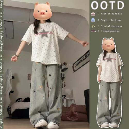 女大童夏季新款学生洋气短袖套装