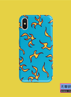 GOLF WANG泰勒自主潮流蓝色火焰适用于IPhoneX/11/12/13pro/14/15/16菲林手机壳imd硅胶软壳小米华为